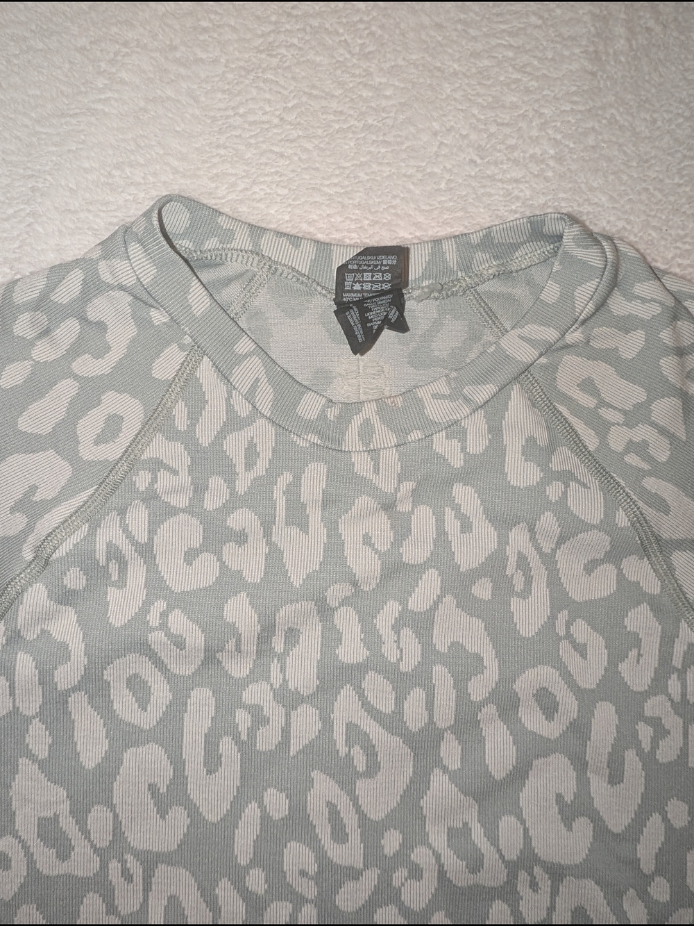 Sweaty Betty Light Sage Animal-Print Crewneck Sweater